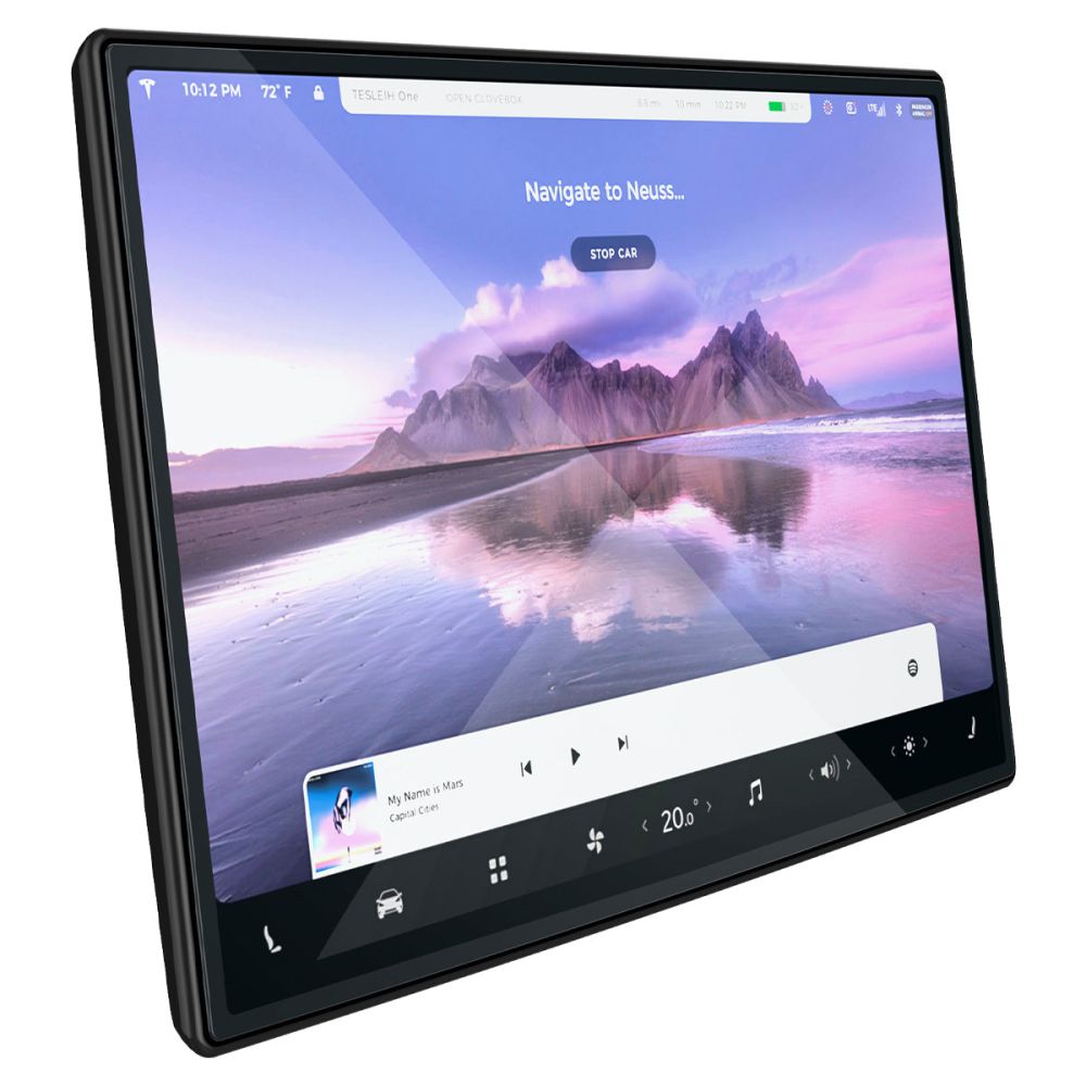 Spigen GlastR EZ FIT Protection Film for Tesla X / S Navigation (2022 - 2021), Tempered Glass, Black AGL04688