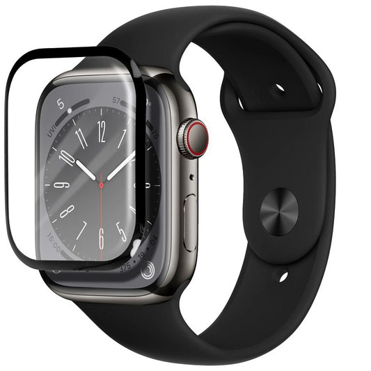 Etui ochronne Bestsuit dla Apple Watch serii 9/8 41 mm, elastyczne szkło, czarne 