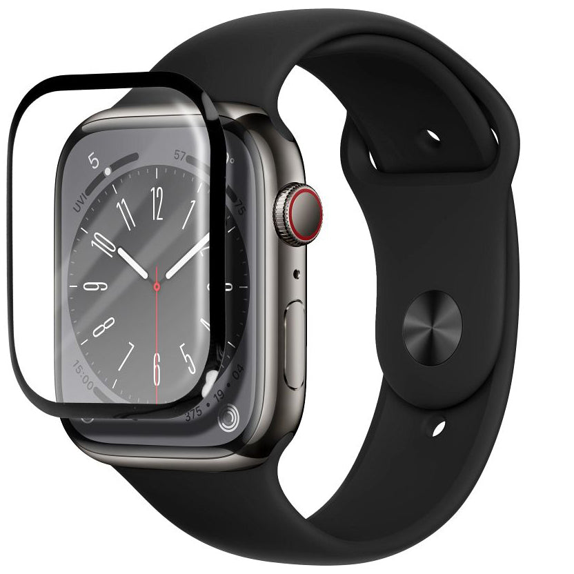 Etui ochronne Bestsuit do Apple Watch serii 9/8 45 mm, elastyczne szkło, czarne 