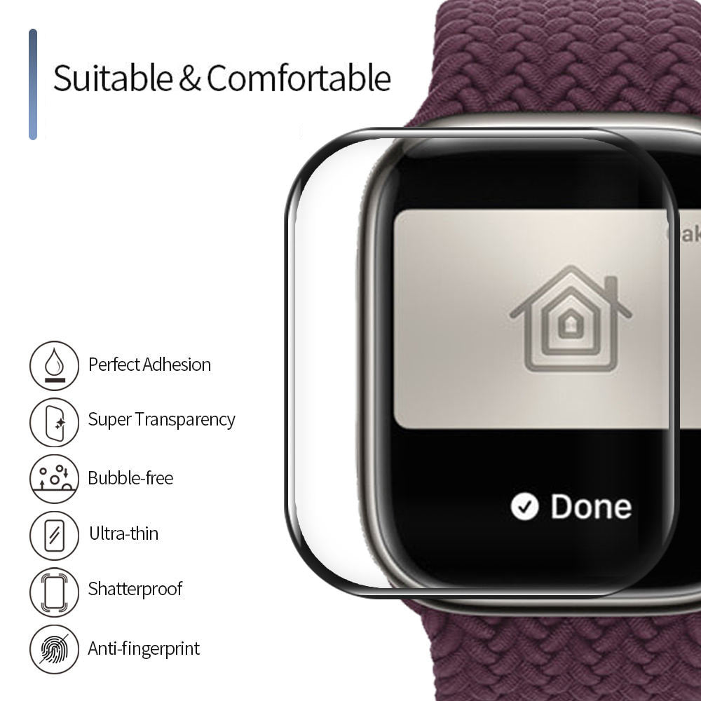 Folia ochronna Blueo High Molecule do Apple Watch 40mm Series, szkło hartowane, czarne