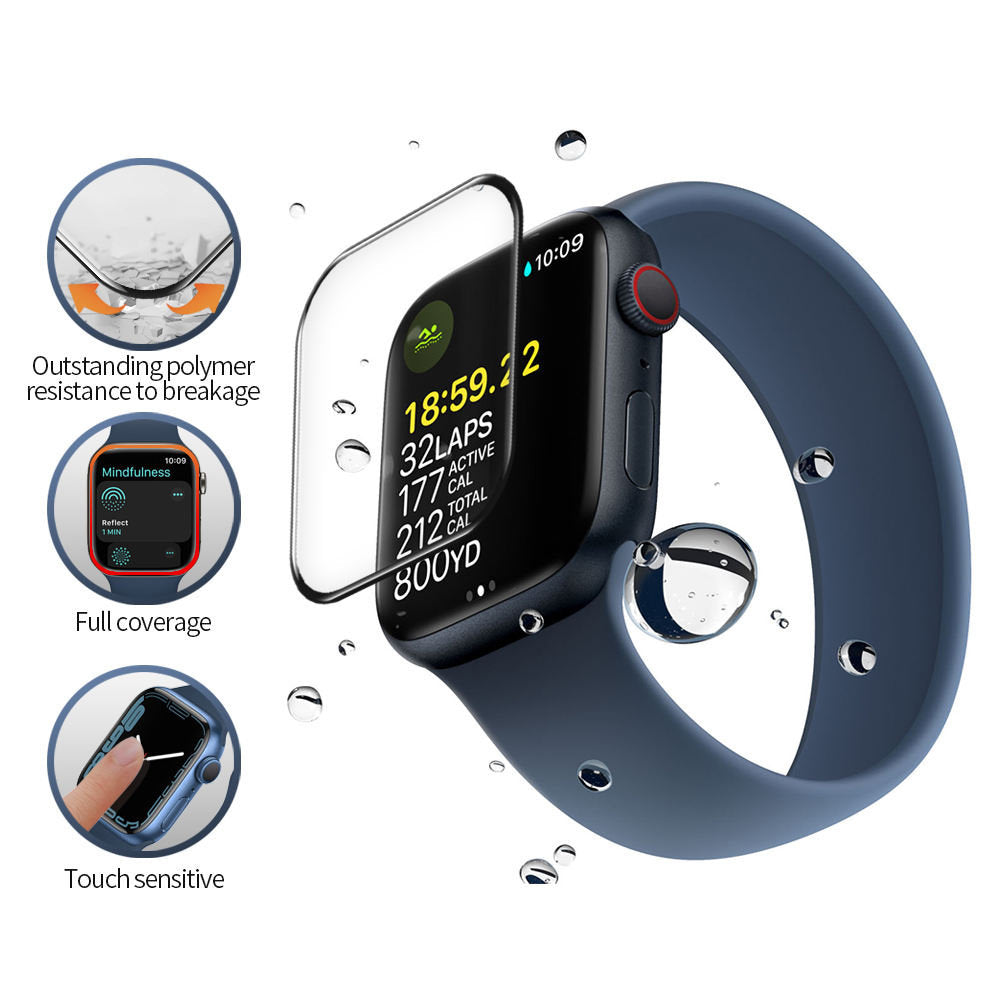Folia ochronna Blueo High Molecule do Apple Watch 40mm Series, szkło hartowane, czarne