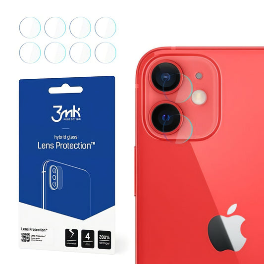 Folia ochronna na tylną kamerę 3MK Protection do Apple iPhone 12, elastyczne szkło, zestaw 4 sztuki, przezroczysta