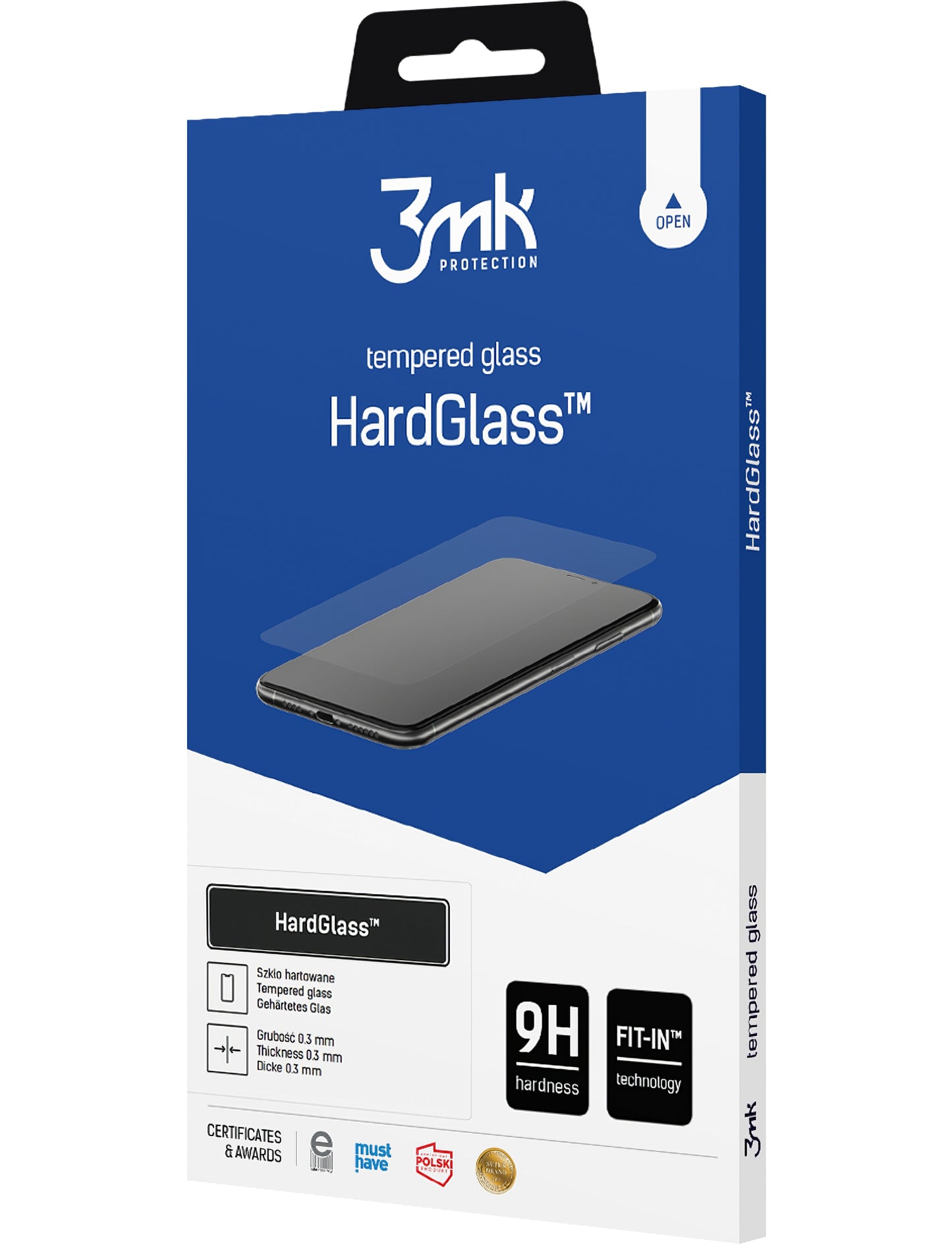 3MK HardGlass Screen Protector do Apple iPhone 14 Plus / 13 Pro Max, twarde szkło, pełne klejenie