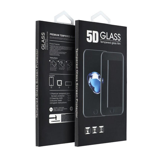 Folia ochronna na ekran OEM do Apple iPhone 17e / 16e / 14 / 13 Pro, szkło hartowane, pełna klej, czarna