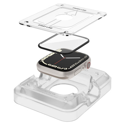 Folia ochronna Spigen ProFlex EZ FIT dla Apple Watch 9 / 8 / 7 45mm Series, zestaw 2 sztuki, elastyczne szkło, czarna AFL04051