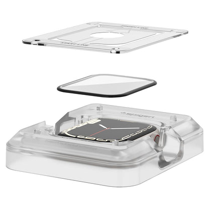 Folia ochronna Spigen ProFlex EZ FIT dla Apple Watch 9 / 8 / 7 45mm Series, zestaw 2 sztuki, elastyczne szkło, czarna AFL04051