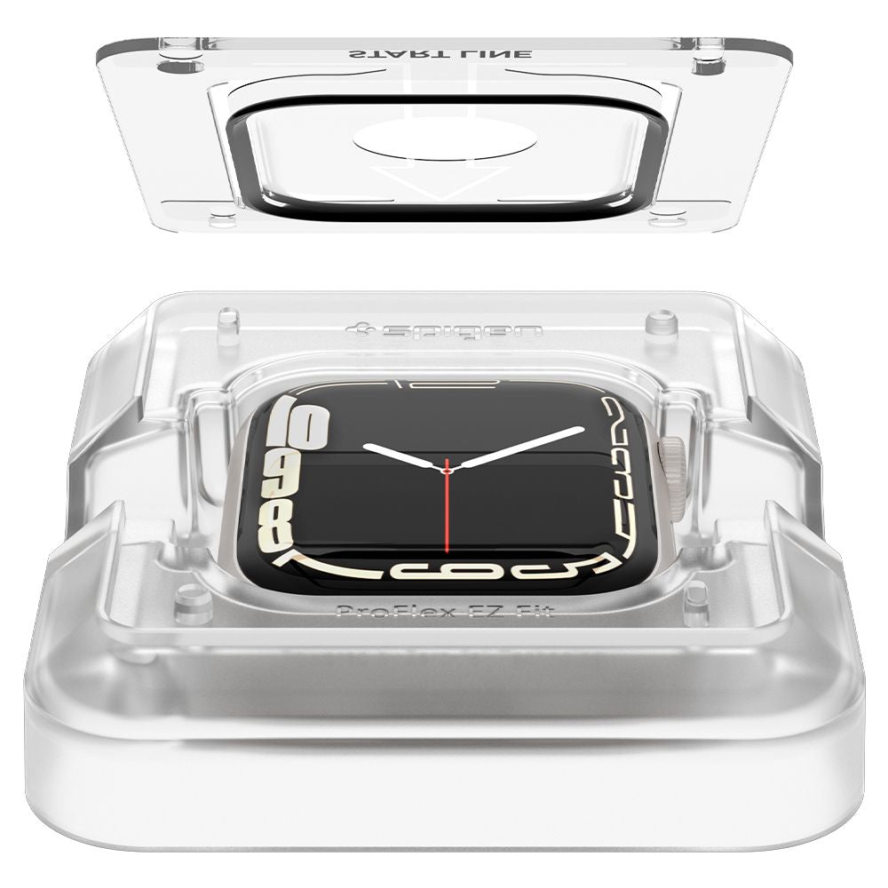 Folia ochronna Spigen ProFlex EZ FIT dla Apple Watch 9 / 8 / 7 45mm Series, zestaw 2 sztuki, elastyczne szkło, czarna AFL04051