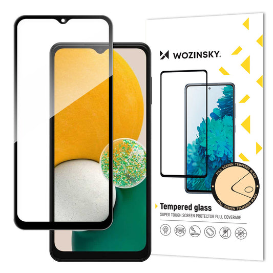 Ochraniacz ekranu WZK do Samsung Galaxy A13 A137 / A13 A135 / A13 5G A136, szkło ochronne, pełne klejenie, czarny