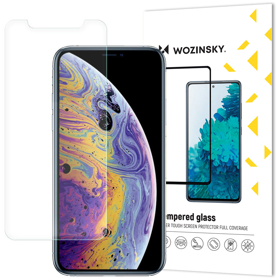 Ochraniacz ekranu WZK do Apple iPhone 11 Pro / XS / X, szkło, pełny klej