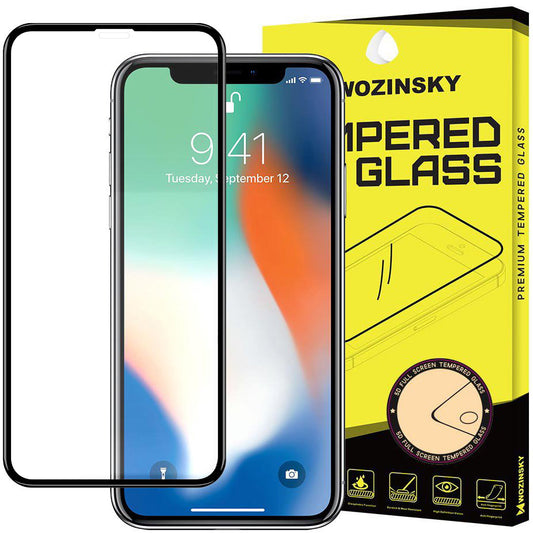 Folia ochronna na ekran WZK do Apple iPhone 11 / XR, szkło hartowane, pełna warstwa kleju, czarna