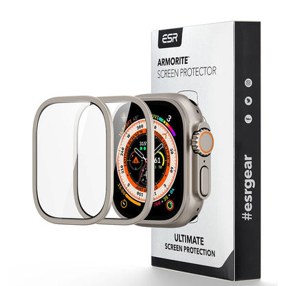 Folia ochronna ESR Armorite dla Apple Watch Ultra Series, Zestaw 2 sztuki, Hartowane szkło, Brązowy