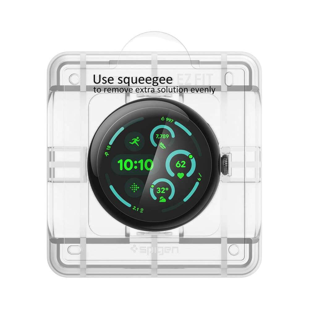 Folia ochronna Spigen Elite Shield EZ FIT do Google Pixel Watch 45mm Series, zestaw 2 sztuki, szkło hartowane, przezroczysta AFL08525