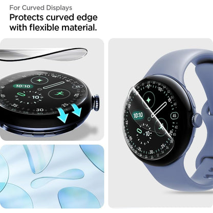 Folia ochronna Spigen Elite Shield EZ FIT do Google Pixel Watch 45mm Series, zestaw 2 sztuki, szkło hartowane, przezroczysta AFL08525