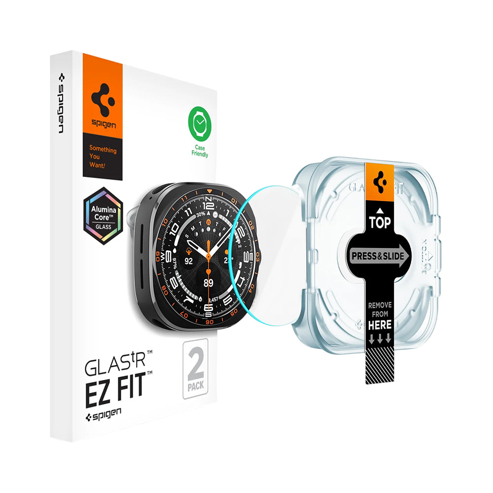 Folia ochronna Spigen GlastR EZ FIT do Samsung Galaxy Watch Ultra2, szkło hartowane, zestaw 2 sztuki AGL11758