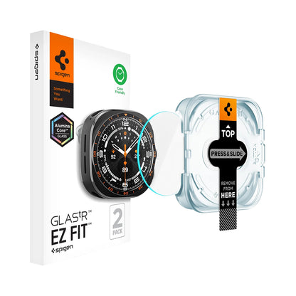 Folia ochronna Spigen GlastR EZ FIT do Samsung Galaxy Watch Ultra2, szkło hartowane, zestaw 2 sztuki AGL11758