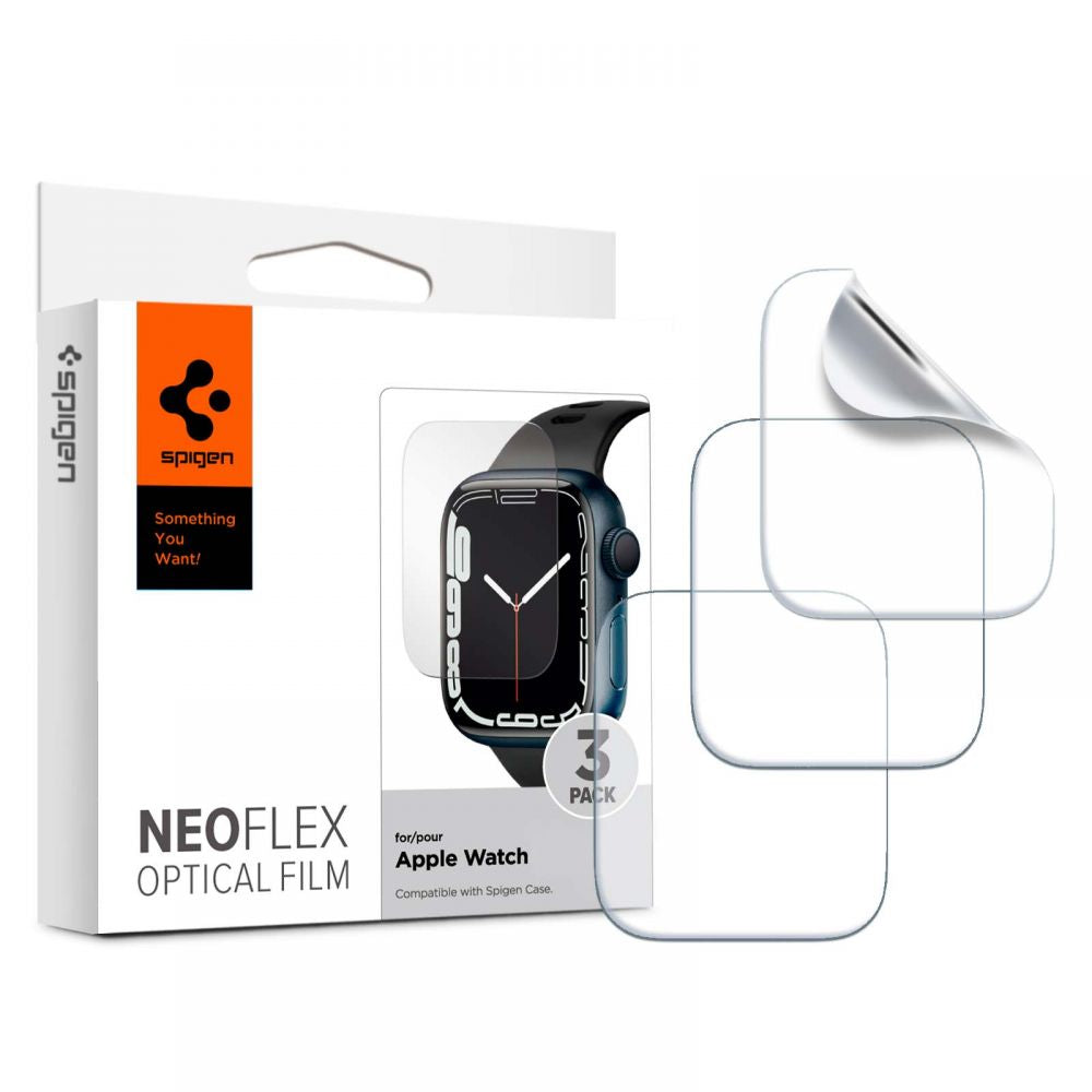 Folia ochronna Spigen Neo Flex dla Apple Watch 45mm / 44mm / 42mm Series, zestaw 3 sztuki, plastik AFL04049