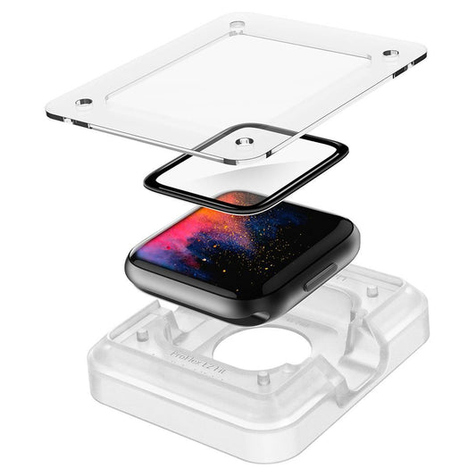 Folia ochronna Spigen ProFlex EZ FIT dla Apple Watch 44mm Series, zestaw 2 sztuki, elastyczne szkło, czarna