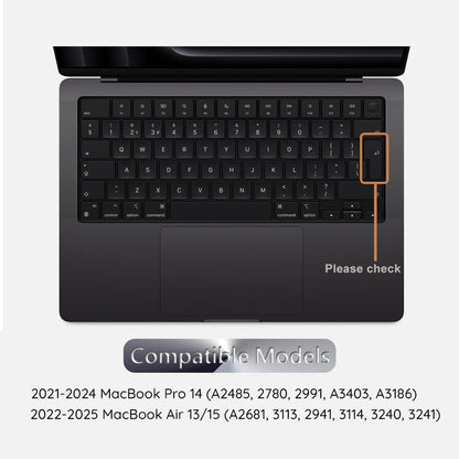 Etui ochronne na klawiaturę Techsuit PureTypeX do Apple MacBook Pro 14 / Air 13 / Air 15 Series, przezroczyste