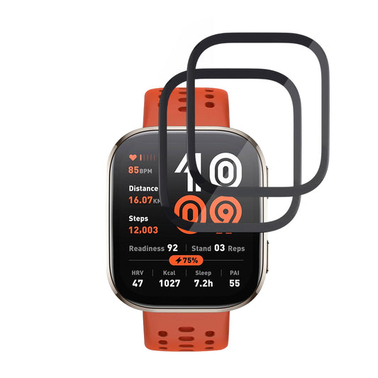 Folia Ochronna Techsuit Nano Flex dla Amazfit Bip 6, Zestaw 2 sztuki, Plastik, Czarna