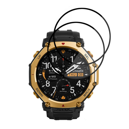 Folia ochronna Techsuit Nano Flex dla Amazfit T-Rex 3 Pro 48mm, zestaw 2 sztuki, plastik, czarna