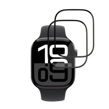 Folia Ochronna Techsuit Nano Flex dla Apple Watch Series 10 / 11 46mm, Zestaw 2 sztuki, Plastik, Czarna