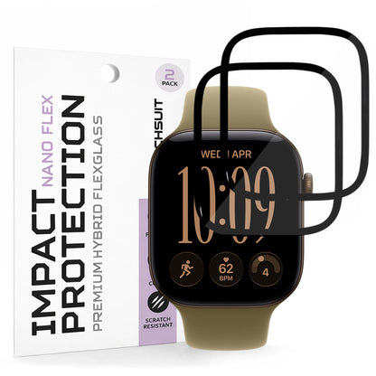 Folia ochronna Techsuit Nano Flex do Apple Watch Series 12 42 mm, plastikowa, zestaw 2 sztuki, czarna