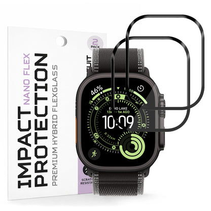 Folia Ochronna Techsuit Nano Flex dla Apple Watch Ultra Series, Zestaw 2 sztuki, Plastik, Czarna