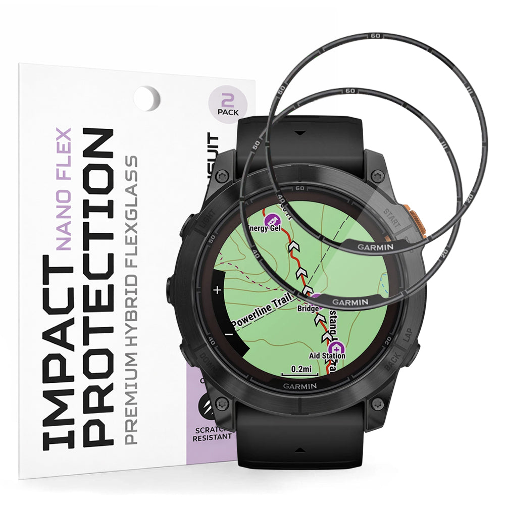 Folia ochronna Techsuit Nano Flex do Garmin Fenix 7X Pro Solar, zestaw 2 sztuki, plastik, czarna