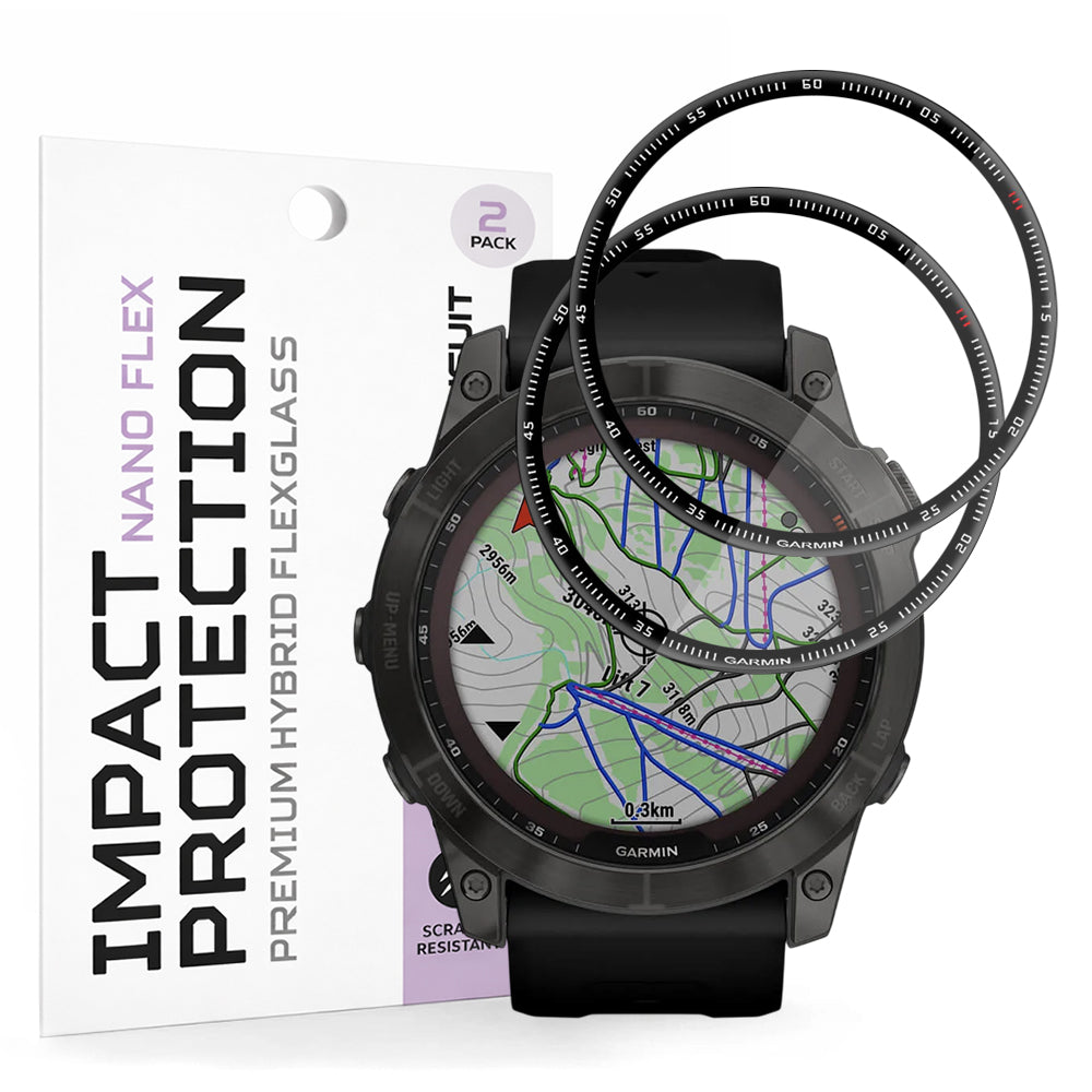 Folia Ochronna Techsuit Nano Flex do Garmin Fenix 7X, Zestaw 2 sztuki, Plastik, Czarna