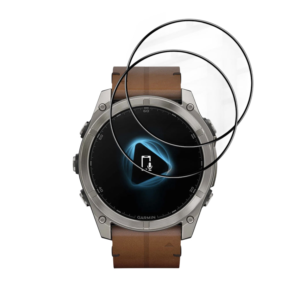 Folia ochronna Techsuit Nano Flex do Garmin Fenix 8 Pro 51mm / 8 51mm, Zestaw 2 sztuki, Plastik, Czarna