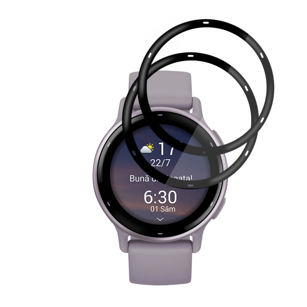 Folia ochronna Techsuit Nano Flex do Garmin Vivoactive 5, zestaw 2 sztuki, plastik, czarna