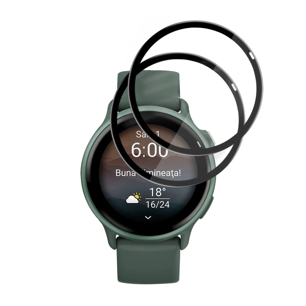 Techsuit Nano Flex Protection Film for Garmin vivoactive 6, Set of 2 pieces, Plastic, Black