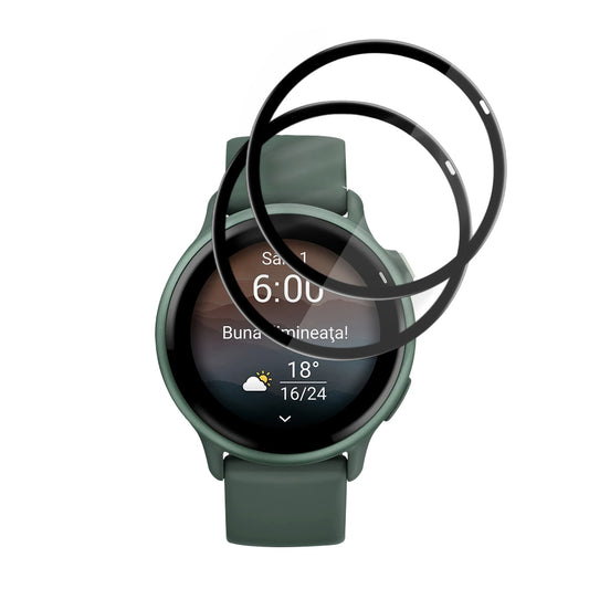 Folia Ochronna Techsuit Nano Flex do Garmin vivoactive 6, Zestaw 2 sztuki, Plastik, Czarna