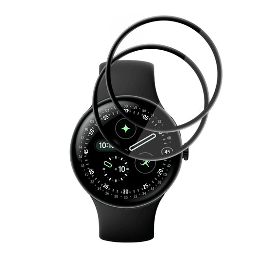Folia Ochronna Techsuit Nano Flex dla Google Pixel Watch 4 45mm, Zestaw 2 sztuki, Plastik, Czarna
