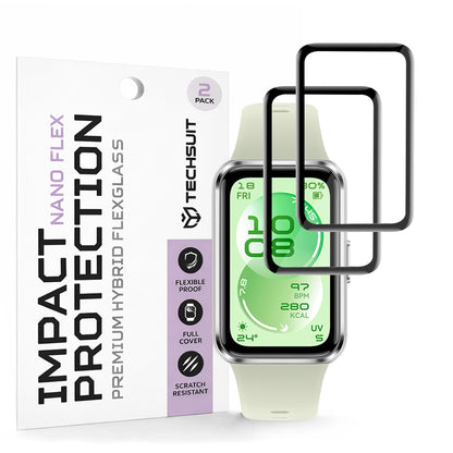 Folia Ochronna Techsuit Nano Flex dla Huawei Band 11, Zestaw 2 sztuki, Plastik, Czarna