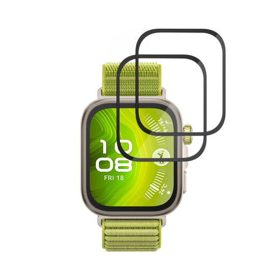 Folia Ochronna Techsuit Nano Flex dla Huawei Watch Fit 4 Pro, Zestaw 2 sztuki, Plastik, Czarna