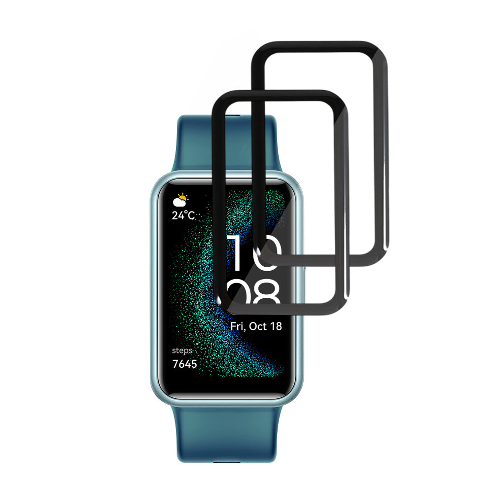 Folia Ochronna Techsuit Nano Flex dla Huawei Watch FIT SE, Zestaw 2 sztuki, Plastik, Czarna