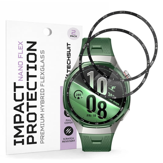 Folia ochronna Techsuit Nano Flex do Huawei Watch GT 7 Pro, plastikowa, zestaw 2 sztuki, czarna