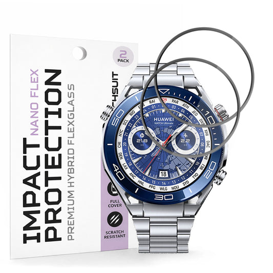 Folia Ochronna Techsuit Nano Flex dla Huawei Watch Ultimate 2 / Ultimate, Zestaw 2 sztuki, Plastik, Czarna