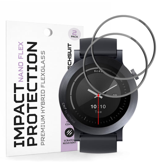 Folia Ochronna Techsuit Nano Flex dla Nothing CMF Watch 3 Pro, Zestaw 2 sztuki, Plastik, Czarna