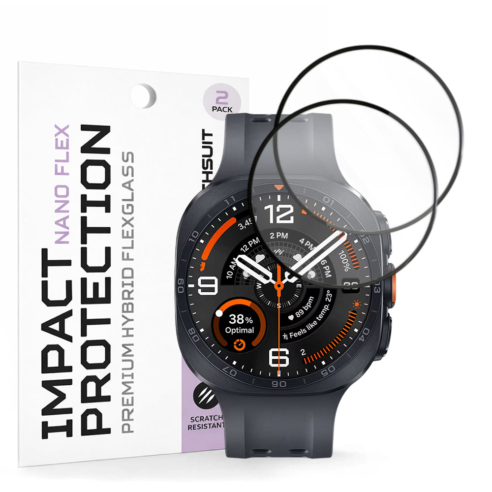 Techsuit Nano Flex Protective Film for Samsung Galaxy Watch Ultra2, Plastic, Set of 2 pieces, Black