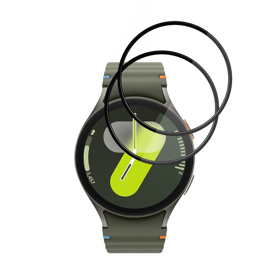 Folia Ochronna Techsuit Nano Flex dla Samsung Galaxy Watch7 44mm, Zestaw 2 sztuki, Plastik, Czarna