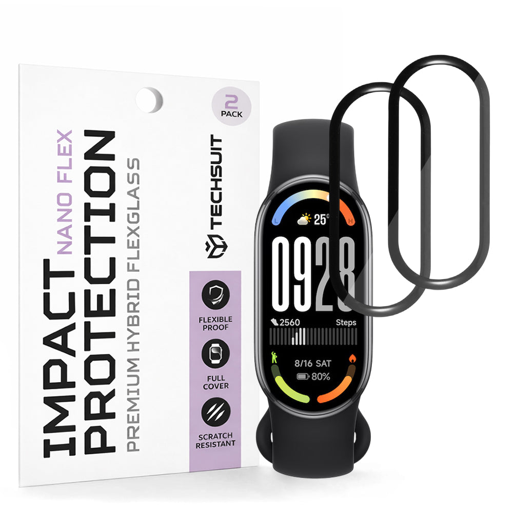 Folia Ochronna Techsuit Nano Flex do Xiaomi Smart Band 10, Zestaw 2 sztuki, Plastik, Czarna