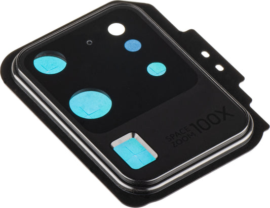 Szkło tylnej kamery Samsung Galaxy S20 Ultra 5G G988 / S20 Ultra G988, z ramką, czarne