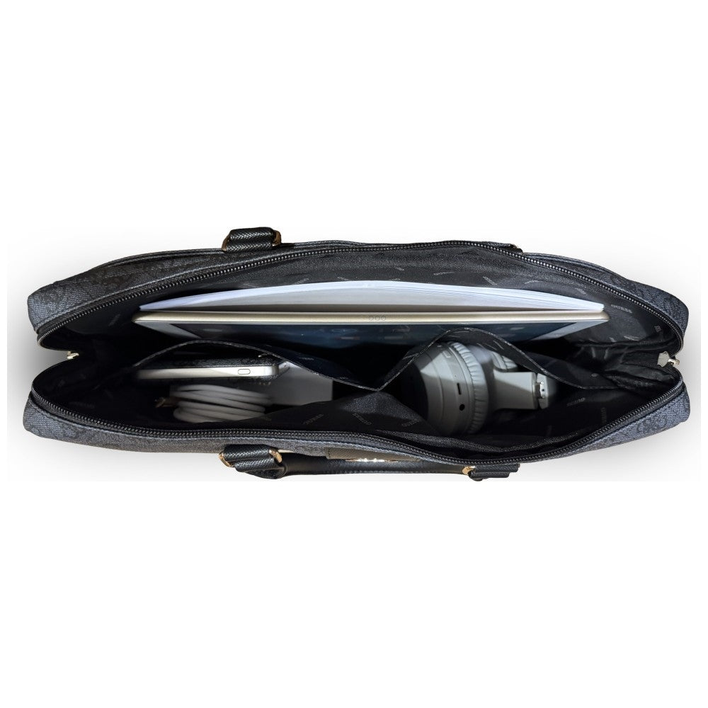 Guess 4G Round Classic Logo Bag for 16-inch Laptop, Black