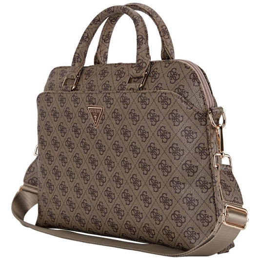 Torba Guess 4G Triangle Logo na Laptop 15 cali, Brązowa