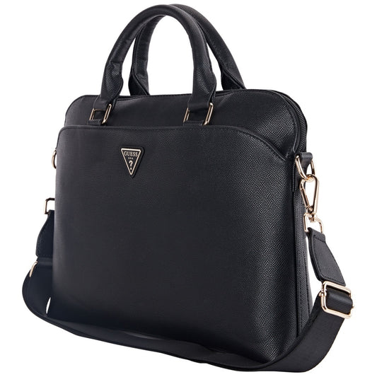 Torba Guess Grained Triangle Logo na Laptop 15 cali, Czarna