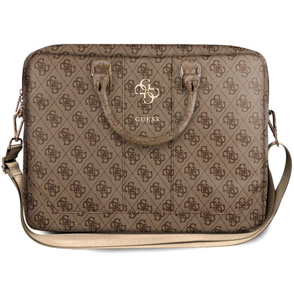 Torba Guess 4G Metal Logo na laptop 15 cali - 16 cali, Brązowa