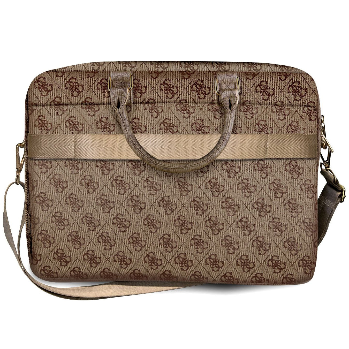 Torba Guess 4G Metal Logo na laptop 15 cali - 16 cali, Brązowa
