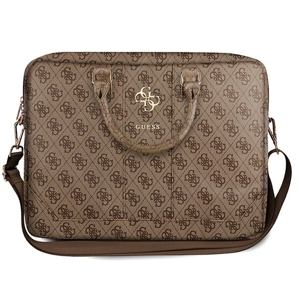 Torba Guess 4G Metal Logo na laptop 15 cali - 16 cali, Brązowa